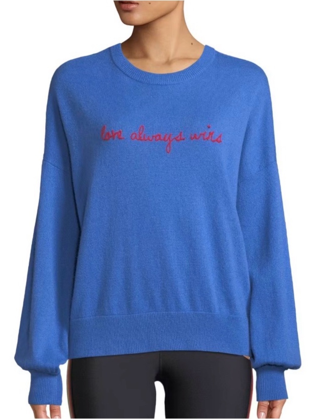 Spiritual gangster cashmere wool blend “love always wins” sweater size L